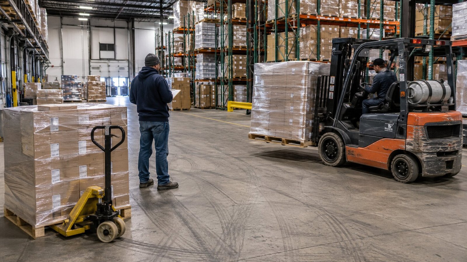 Pallets staged and ready for freight